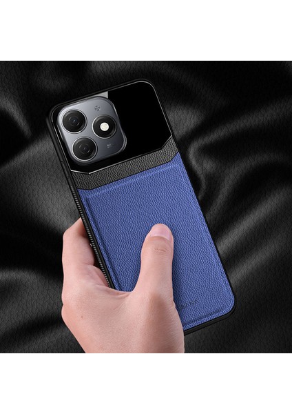 Tecno Spark 20C Uyumlu Kılıf Zebana Lens Deri Kılıf Lacivert fiyatları