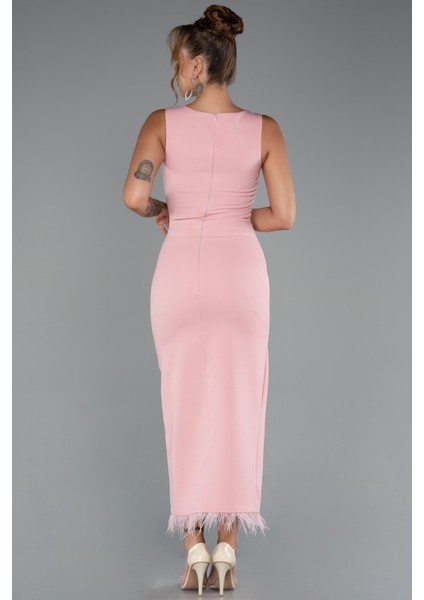 Kolsuz Yırtmaçlı Midi Davet Elbisesi ABK2169 fiyatları