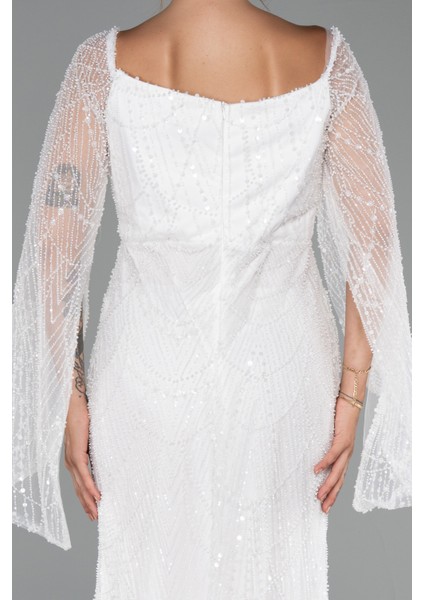 Uzun Kol Boncuklu Büyük Beden Abiye ABU5067 fırsatları