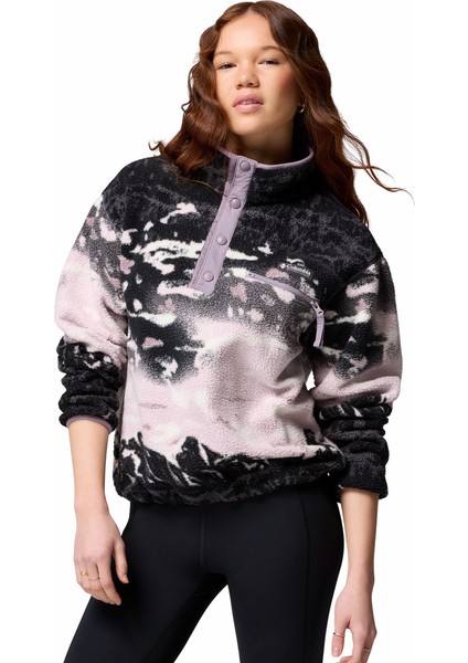 Helvetia Iı Printed Cropped Half Snap Kadın Polar Üst