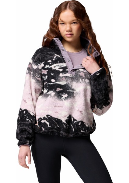 Helvetia Iı Printed Cropped Half Snap Kadın Polar Üst fırsatları