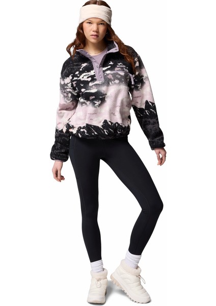 Helvetia Iı Printed Cropped Half Snap Kadın Polar Üst