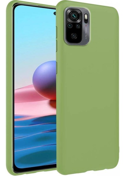 Xiaomi Redmi Note 10 İnce Mat Silikon Kılıf Yeşil
