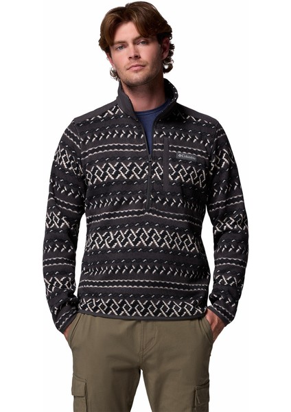 Sweater Weather Printed Yarım Fermuarlı Iı Erkek Polar Üst