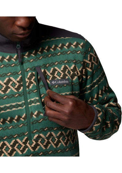 Sweater Weather Printed Yarım Fermuarlı Iı Erkek Polar Üst indirimleri