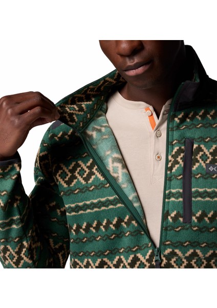 Sweater Weather Printed Yarım Fermuarlı Iı Erkek Polar Üst