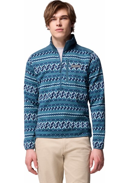 Sweater Weather Printed Yarım Fermuarlı Iı Erkek Polar Üst