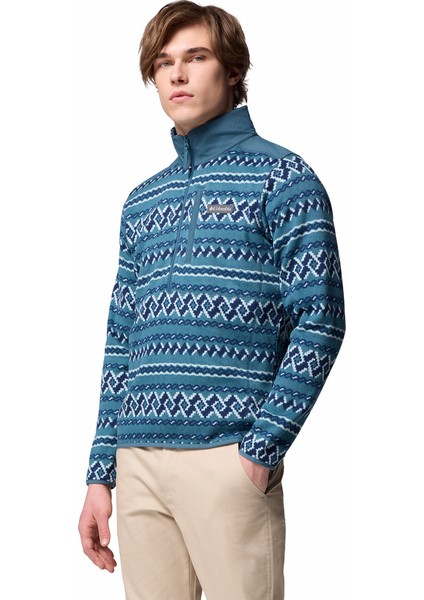 Sweater Weather Printed Yarım Fermuarlı Iı Erkek Polar Üst modelleri