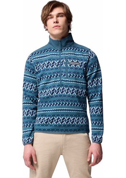 Sweater Weather Printed Yarım Fermuarlı Iı Erkek Polar Üst indirimleri