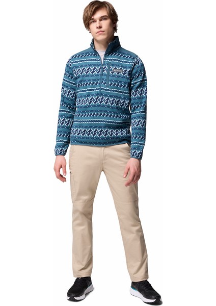 Sweater Weather Printed Yarım Fermuarlı Iı Erkek Polar Üst