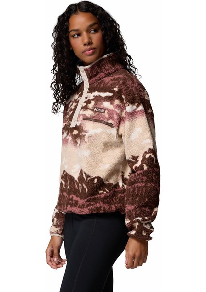 Helvetia Iı Printed Cropped Half Snap Kadın Polar Üst modelleri