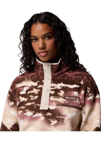 Helvetia Iı Printed Cropped Half Snap Kadın Polar Üst fırsatları