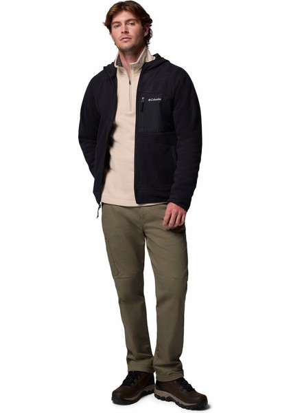 Fast Trek Overlay Kapüşonlu Tam Fermuarlı Erkek Polar Üst