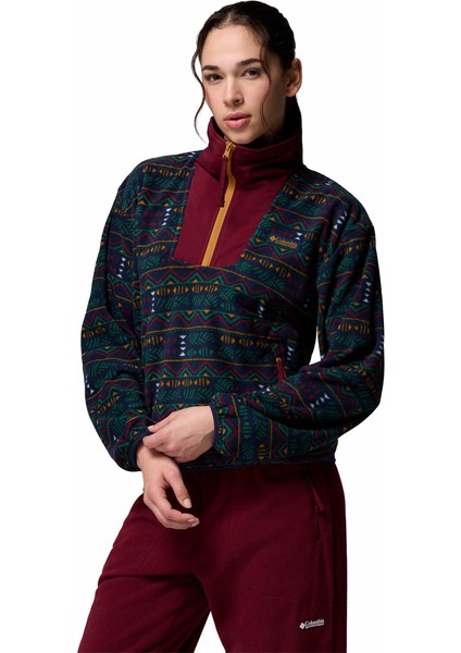 Sequoia Grove Printed Yarım Fermuarlı Kadın Polar Üst