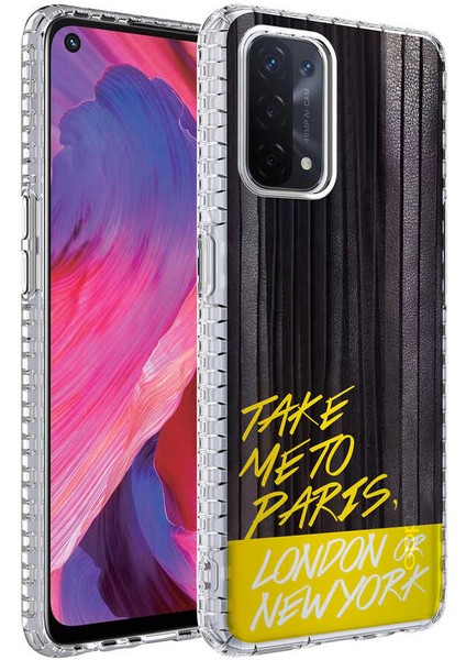 Oppo A74 4g Kılıf Airbag Kenarlı Renkli Desenli Silikon Sert Elegans Kapak