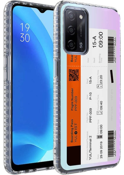 Oppo A54 4g Kılıf Airbag Kenarlı Renkli Desenli Silikon Sert Elegans Kapak