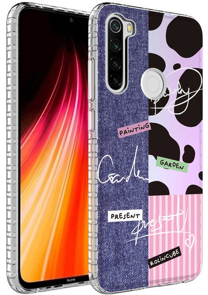 Xiaomi Redmi Note 8 Kılıf Airbag Kenarlı Renkli Desenli Silikon Sert Elegans Kapak