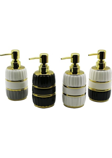 Şişe Gold Kapak - Boğum Seramik Sıvı Sabunluk 6X11CM (5047)