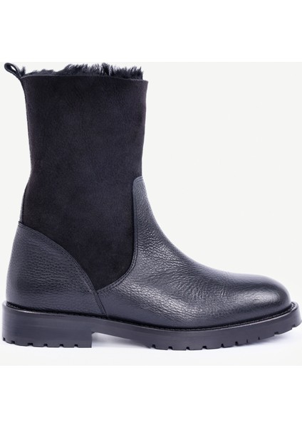 Içi Kürklü Deri Uzun Bot