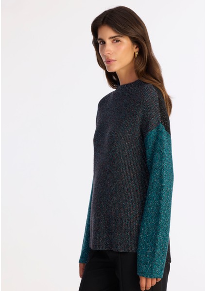 Geniş Yarım Balıkçı Yaka Uzun Kol Kazak modelleri