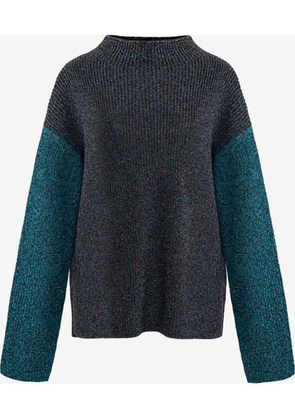 Geniş Yarım Balıkçı Yaka Uzun Kol Kazak