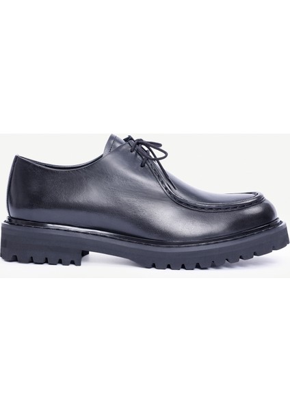 Bağcıklı Deri Düz Ayakkabı