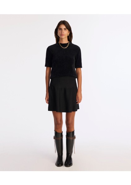 Volanlı Kısa Triko Etek