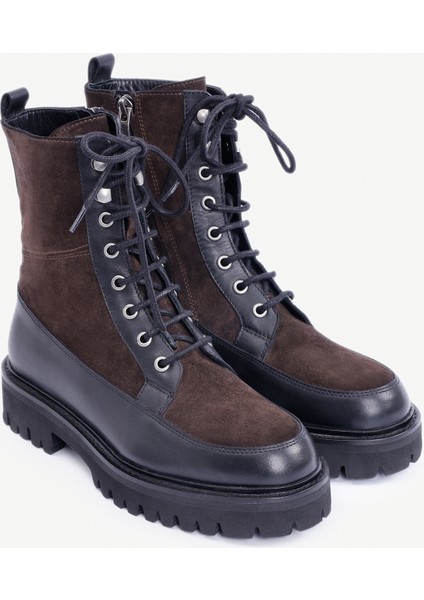 Kalın Tabanlı Deri Bağcıklı Postal Bot fırsatları