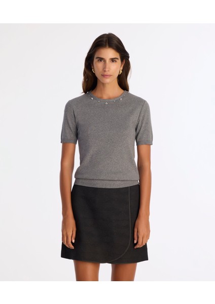 Regular Bisiklet Yaka Kısa Kol Kazak