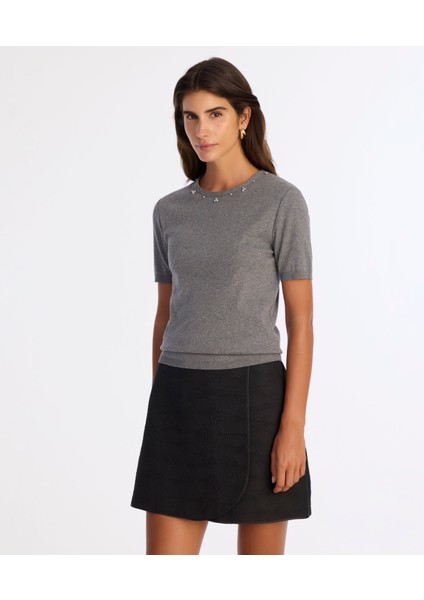 Regular Bisiklet Yaka Kısa Kol Kazak modelleri