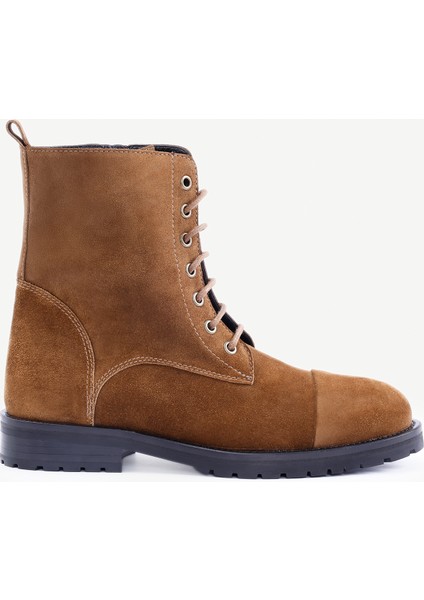 Ince Tabanlı Deri Bağcıklı Bot