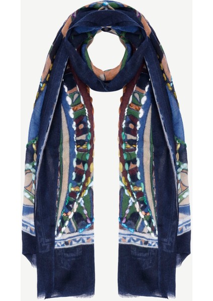 Nakış Işlemeli Yün Şal