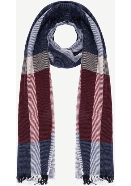 Renk Bloklu Maskulen Şal