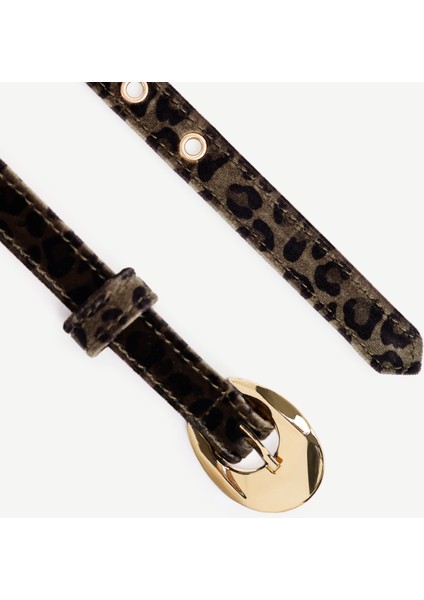 Toka Detaylı Leopar Kumaşlı Kemer fiyatları
