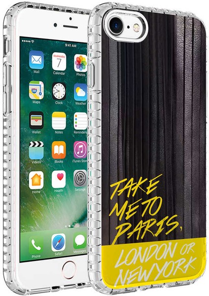 Apple iPhone 7 Kılıf Airbag Kenarlı Renkli Desenli Silikon Sert Elegans Kapak