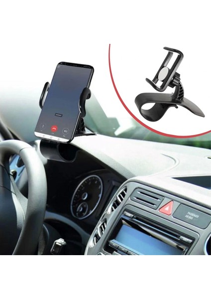 Araç Içi Konsola Takılan Döner Başlıklı Telefon Kıskacı Telefon Tutucu (5047)