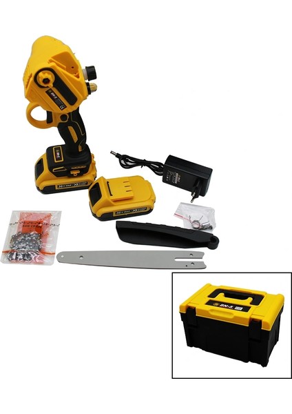Budama - Dal Kesme Makinesi 36V 2.0AH Yağlı Pompalı - Zincirli Sarı Siyah Çantalı