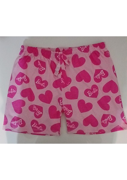 Yazlık Barbie Desenli Pembe Şort modelleri