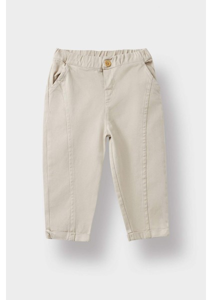 Erkek Bebek Beli Lastikli Düz Paça Gabardin Pantolon A8429A525AU