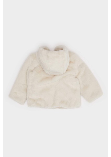 Kız Bebek Kapüşonlu Fermuarlı Pelüş Mont modelleri