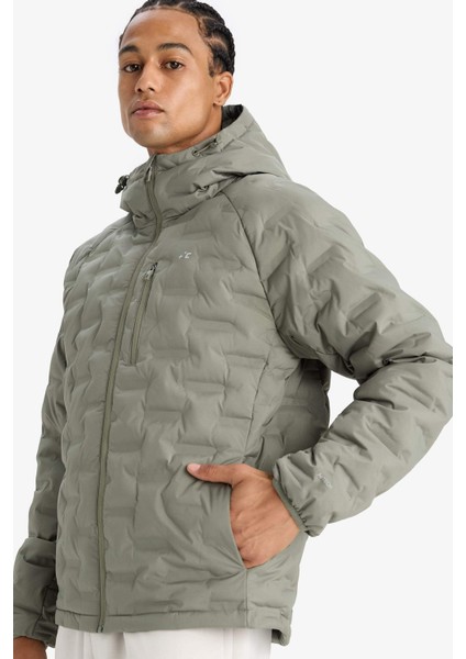 Fit Su İtici Regular Fit Kapüşonlu Fermuarlı Kapitoneli Şişme Mevsimlik Mont C6052AX25AU