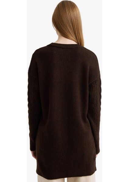 Relax Fit Bisiklet Yaka Triko Kazak Tunik F4530AX25WN