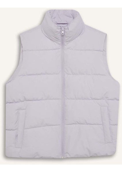 Fit Su İtici Regular Fit Dik Yaka Fermuarlı Cepli Şişme Yelek E9209AX25AU