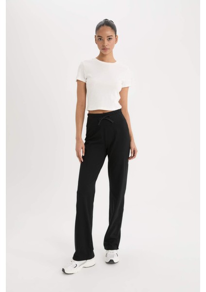 Fit Flare Fit Yüksek Bel İspanyol Paça Sporcu Pantolon