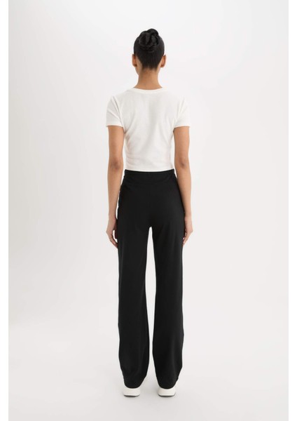 Fit Flare Fit Yüksek Bel İspanyol Paça Sporcu Pantolon