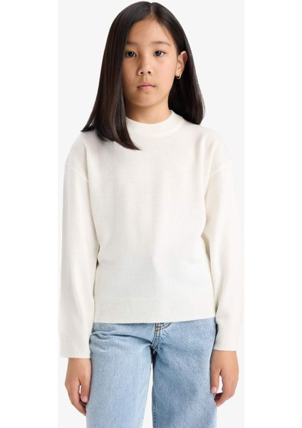 Kız Çocuk Standart Fit Bisiklet Yaka Triko Kazak C6902A825AU modelleri