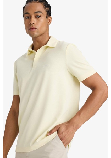 Standart Fit Polo Yaka Basic Düz Sporcu Dokuma Kısa Kollu Tişört F8637AX25AU indirimleri