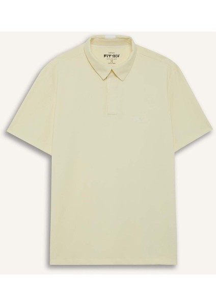 Standart Fit Polo Yaka Basic Düz Sporcu Dokuma Kısa Kollu Tişört F8637AX25AU