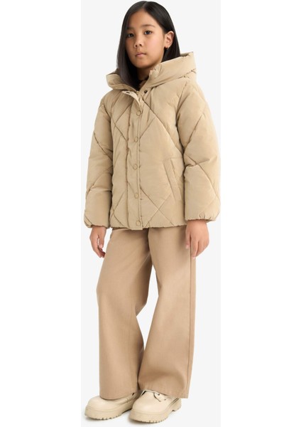 Kız Çocuk Kapüşonlu Fermuarlı Çıtçıtlı Kapitoneli Mont A0839A825AU fiyatları