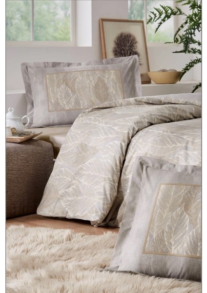 Özdilek Çift Kişilik Ranforce Nev Takımı Folha De Ouro Bej fiyatları